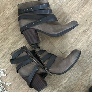 Strappy Brown Booties